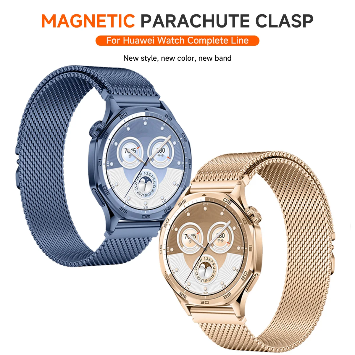 Magnetic Milanese Stainless Steel Bracelet Band, 18mm/20mm/22mm