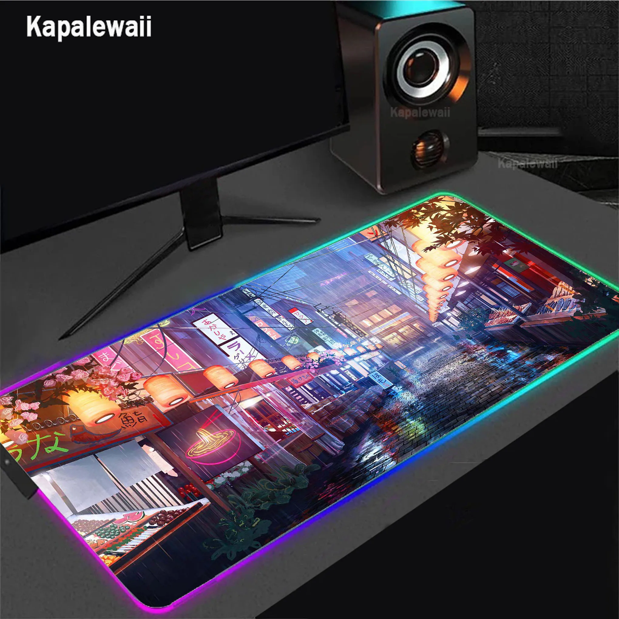 

RGB LED Neon Mouse Pad Gaming Mousemat Large Anti-slip Desk Mat Pc Gamer Accessoires Locking Edge Mousepad Speed Keyboard Pads