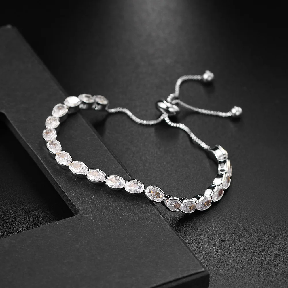 zircon tennis bracelet fashionable zircon tennis bracelets for women dazzling various shape crystal chain hand trend sexy party accessories jewelry