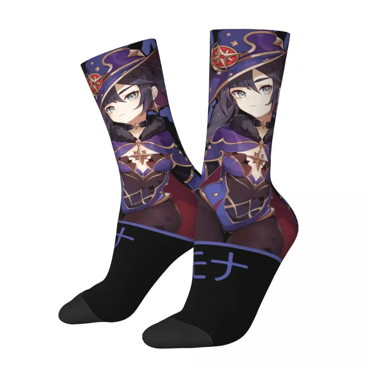 

Happy Funny Men's Socks Harajuku Mona Genshin Impact Sock Anime Game Sport Women's Socks Spring Summer Autumn Winter