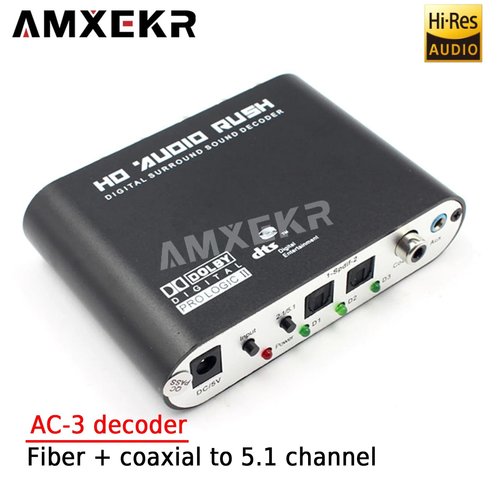 

AMXEKR DT01 волокно + коаксиальный до 5,1 каналов аудио выход DTS Dolby /AC-3 декодер DAC для домашнего использования