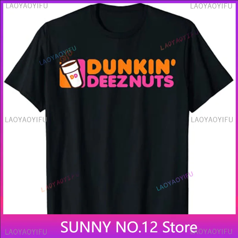 

Футболка Dunkin Deez с изображением орехов-Dunkin deeznut для мужчин и женщин, эстетическая одежда, популярные футболки с графическим рисунком, модные топы на заказ