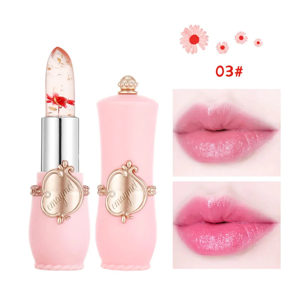 thumbnail image 1 of Crystal Jelly Lip Balm Lipstick Flower Temperature Color Changing Lip Balm Gloss Transparent Long Lasting Moisturizer Makeup, 1 of 5