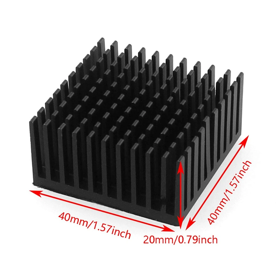 SCLS 10 Pcs 40X40X20mm 알루미늄 방열판 라디에이터 냉각 냉각기 전자 칩 LED 열 전도성 양면