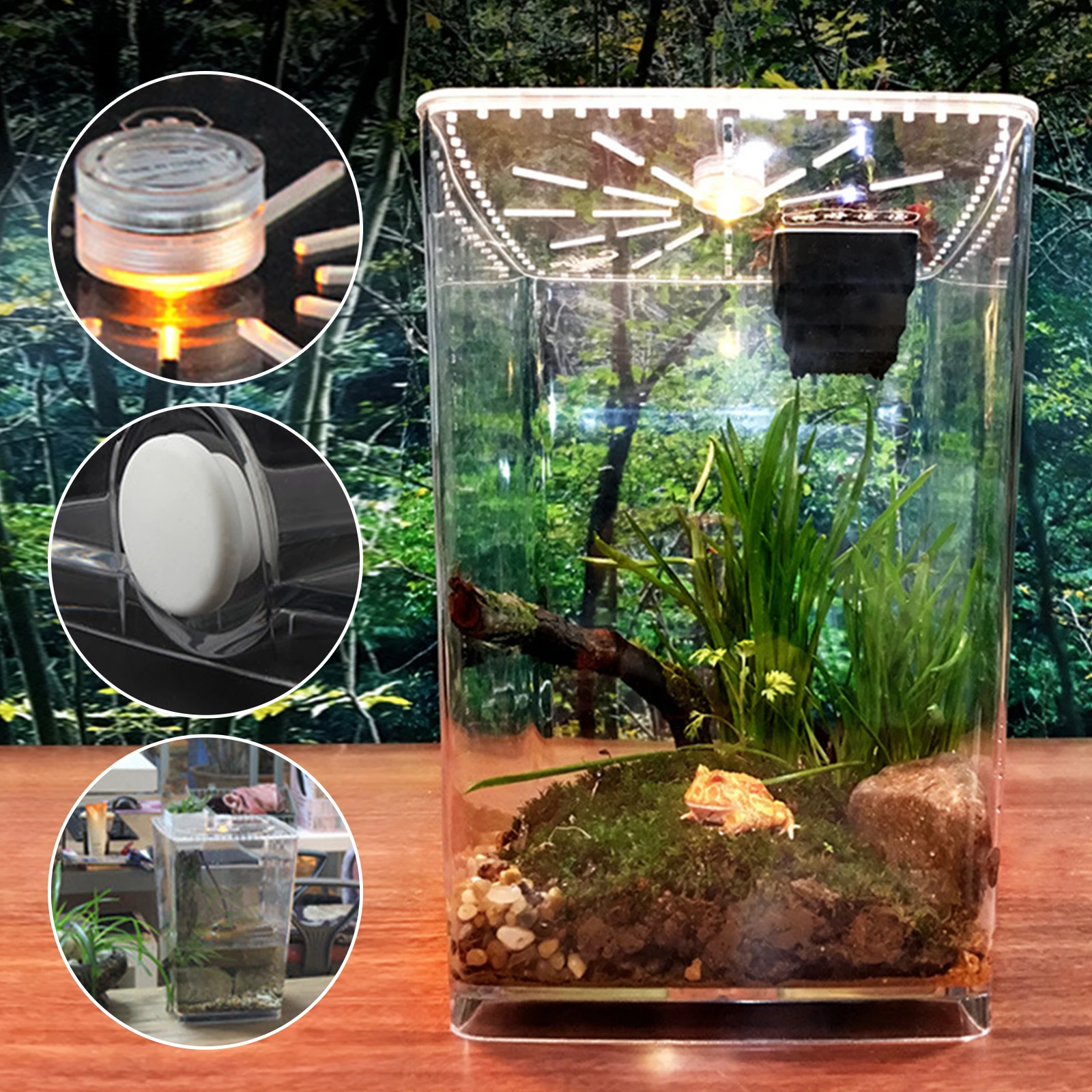 

Large Acrylic Reptile Terrarium Gecko Lizard Snake Spider Vivarium Cage Display Enclosure Tank Pet Turtle Habitat Breeding Box