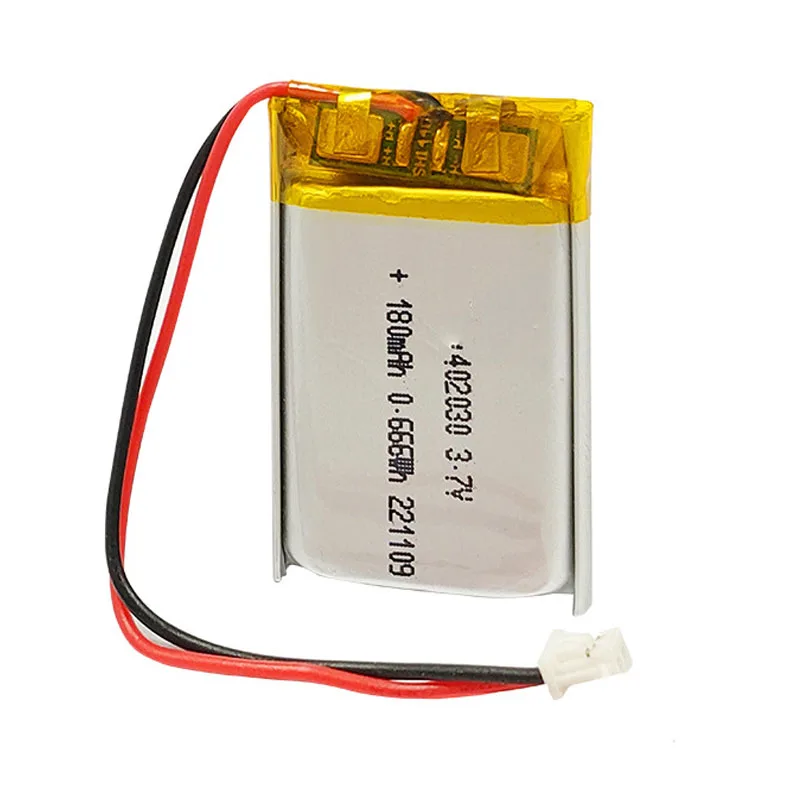 Bateria de Íon de Polímero de Lítio 2.0 mm Jst Conector 10 20 Peças 3.7v 180mah 402030