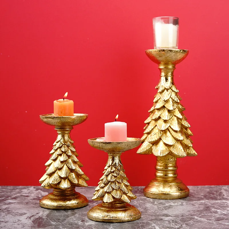 Description Picture 5 of itemChristmas Tree Candle Holder Modern Resin Statue Candleholder For Decoration Candlesticks Living Room Sculpture Home Decor Table