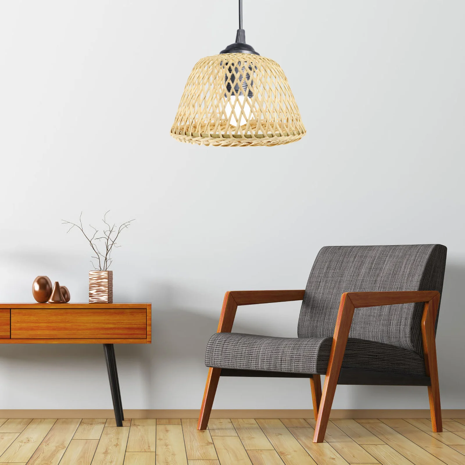 

Exquisite Hand Woven Light Cover Decorative Bamboo Weaving Craft Lampshade