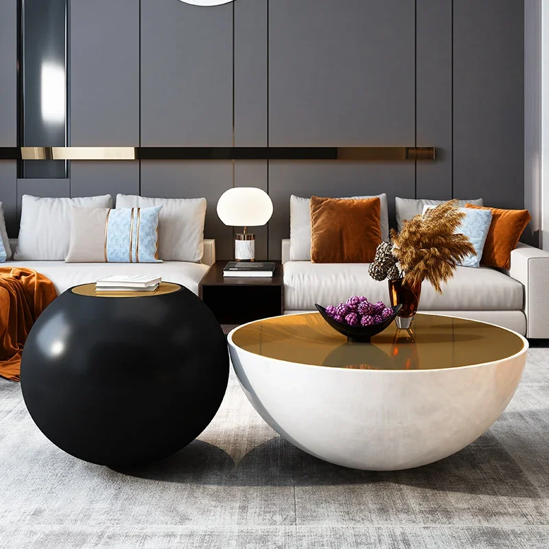 

Rock tea table TV cabinet combination household round tea table simplicity