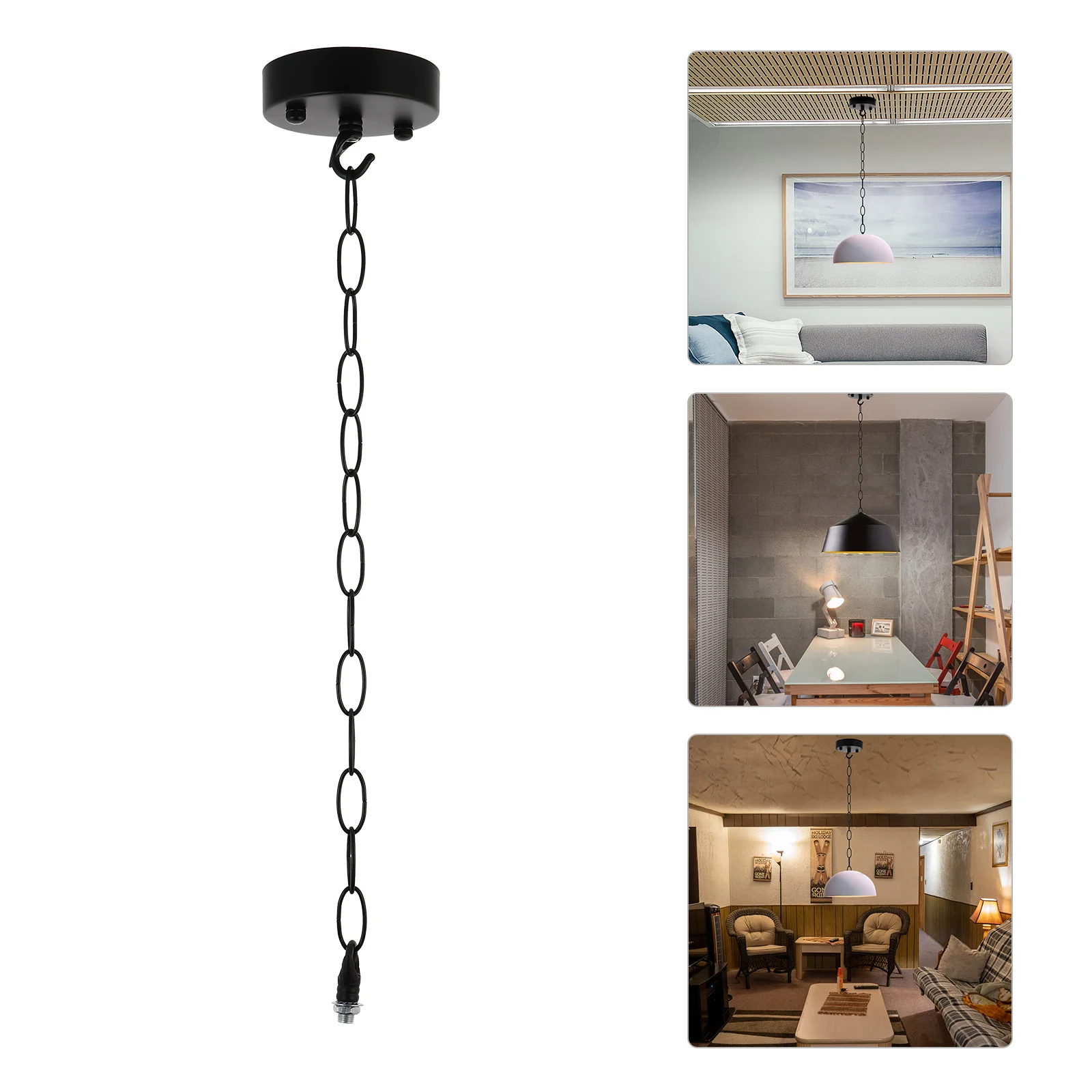 

Black Pendant Light Pendant Chain Black Pendant Light DIY Light Device Lamps Tool Iron Black Pendant Light Chandelier Base