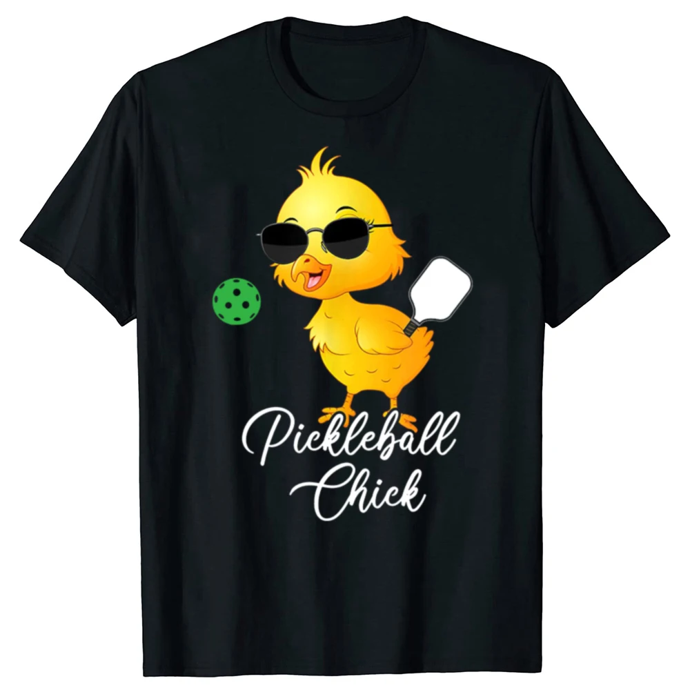 Neue Männer Pickleball Küken T Shirt Oversize Gedruckt Casual Tee shirt Casual Kurzarm Vintage Paare T-Shirt