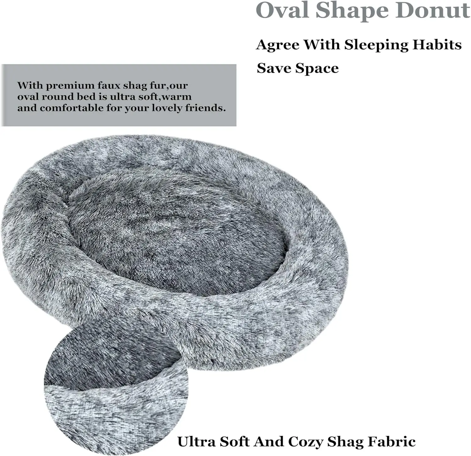 Plush faux fur pet bed