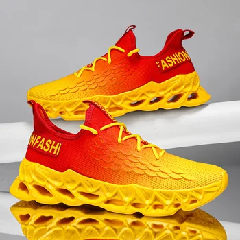 YRZL Men's Shoes Athletic Running Sneakers Man Breathable Mesh Sports Comfortable Non Slip Walking Shoes for Men Outdoor 1