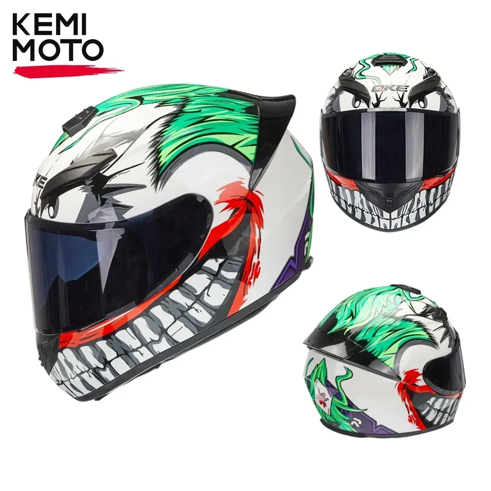 Motorcycle Helmet Clown Full Face Racing Motocross Helmet Flip Up