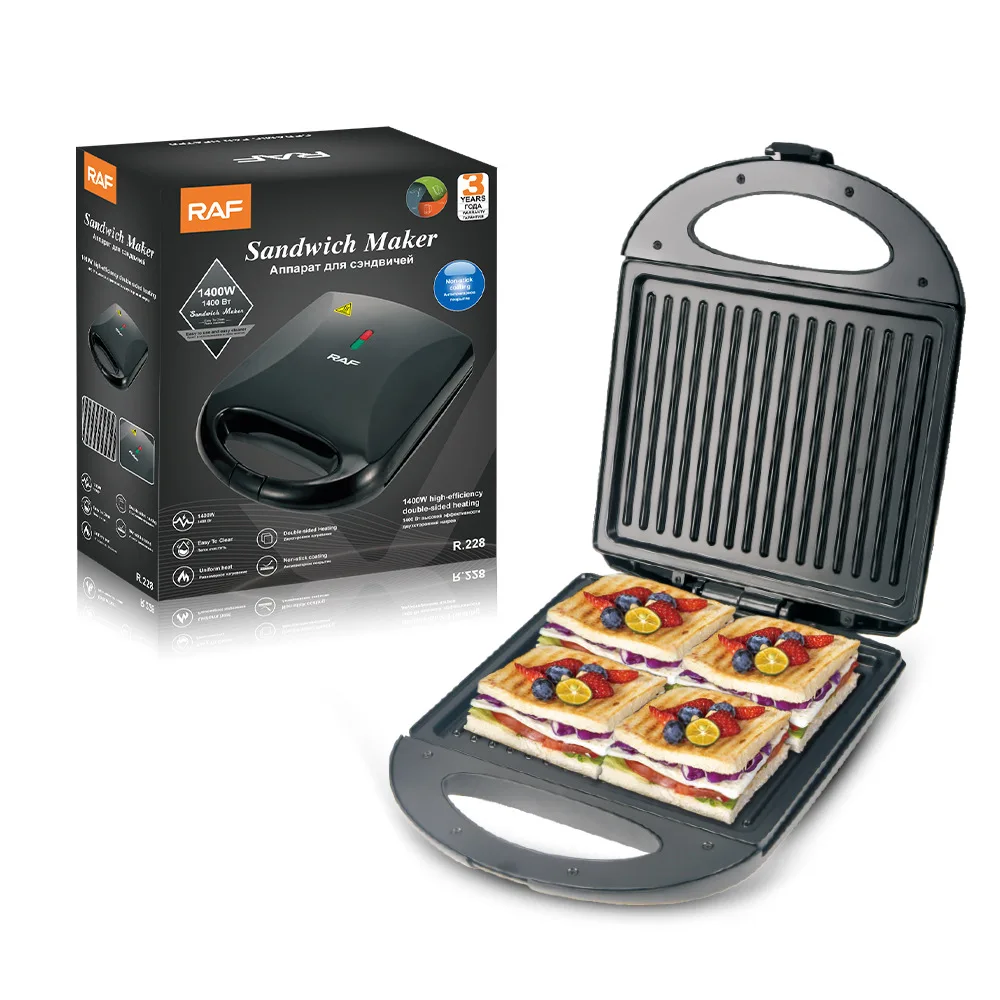 Electric Sandwich Maker with Non-Stick Plates, Perfect for Breakfast  Grilled Cheese Egg Bacon and Steak, Black - AliExpress