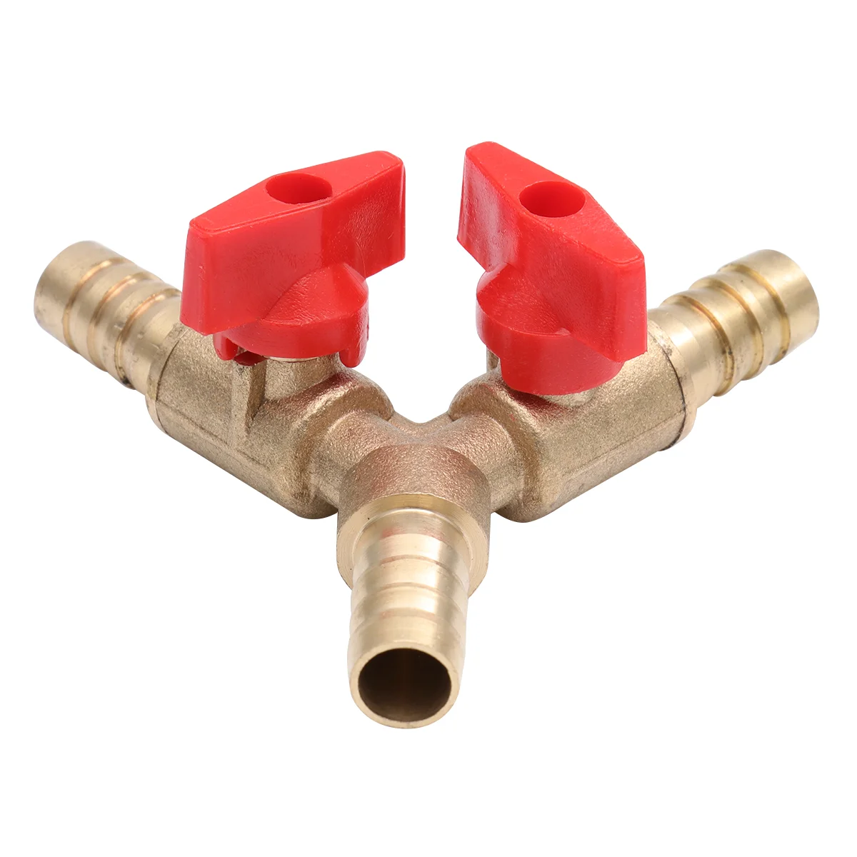 

Hose Barb Fitting 3 Way Shut Off YShaped 3 Way Union Intersection Brass Shut Off Fitting ( Copper 10mm Golden Red )
