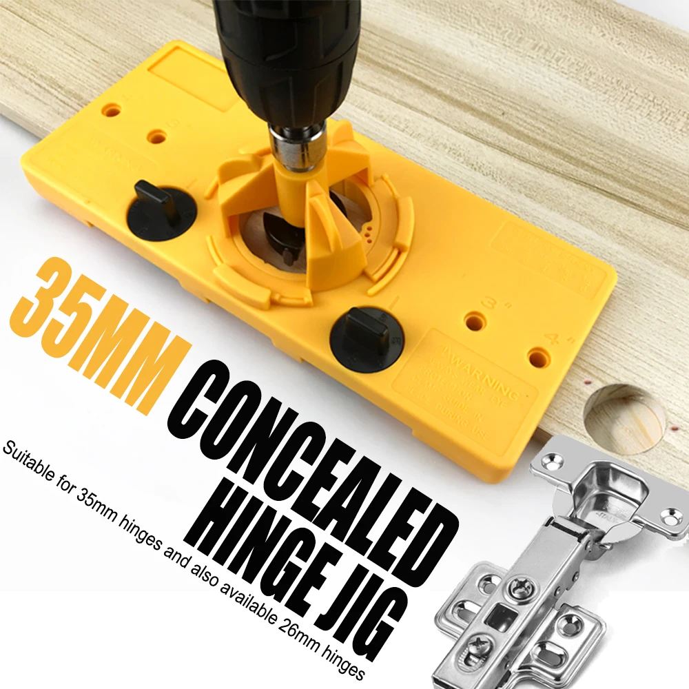 Concealed 35MM Cup Style Hinge Jig Boring Hole Drill Guide with Forstner Bit Wood Cutter Carpenter Woodworking DIY Tools 5pcs15 35mm multi tooth flat wing drill bit set woodworking hole cutter hole saw hinge drill bit