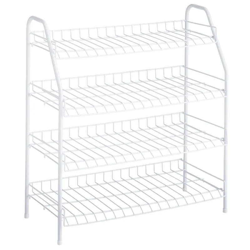 

Freestanding 4-Tier Wire Shelf Shoe Rack and Organizer, White