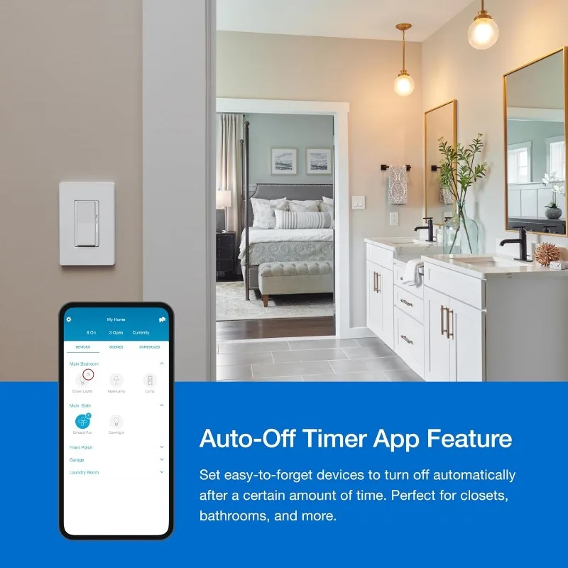 for LED Lights, Caseta Original Smart Dimmer Switch (Smart Hub Required), 150 Watt, Single-Pole/3-Way 5