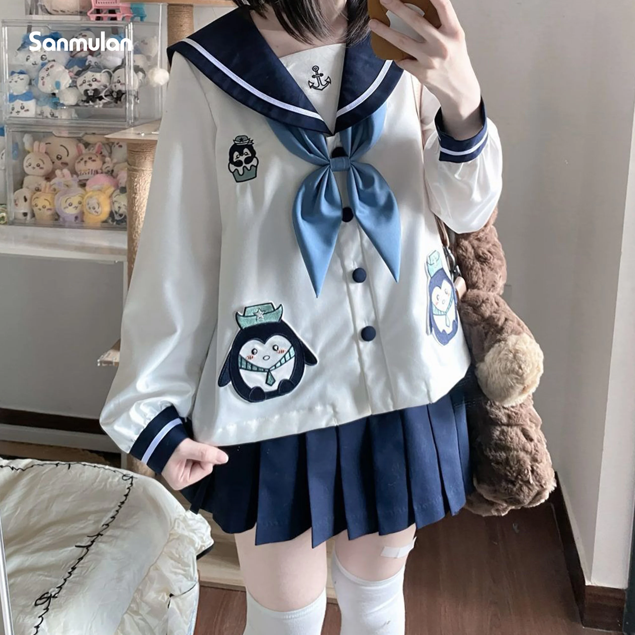 Japanese Jk Uniform Suit Four Seasons Long Sleeve Kindergarten Sailor Suit Woman