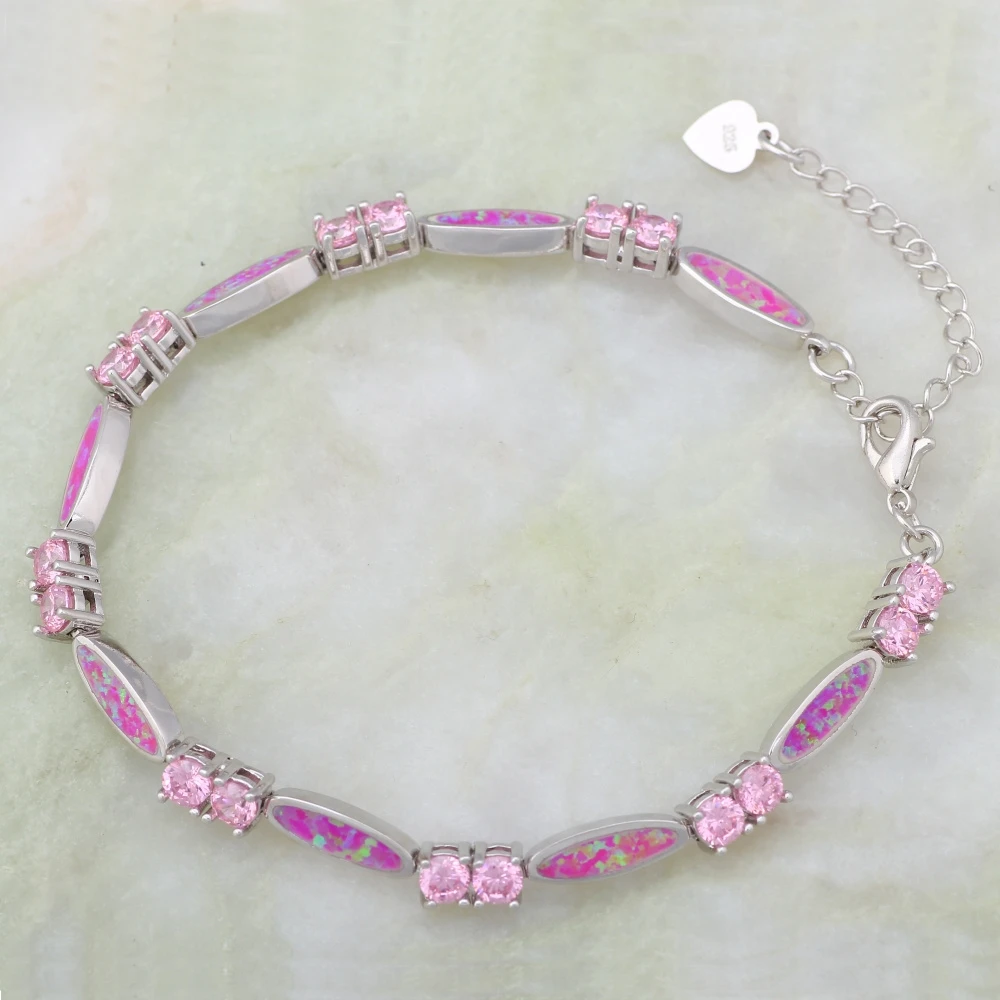 JLB263 New Arrival Real Synthetic Fire Opal and Colorful Zircon Concise Style Bracelet High Quality Ladies Jewelry Gift