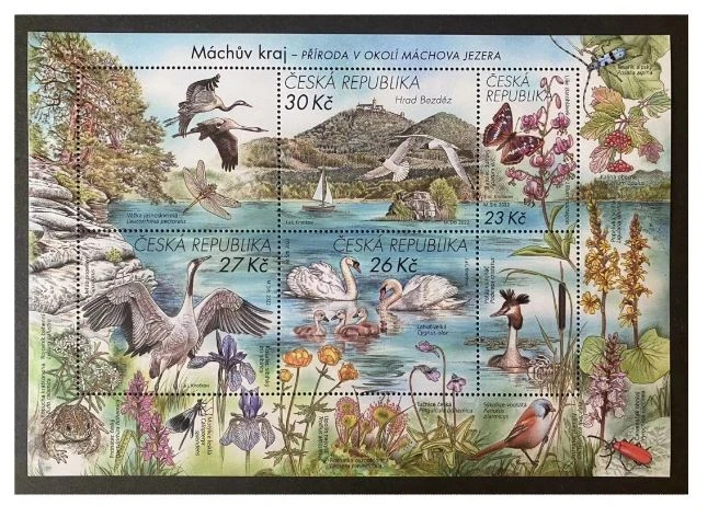 Description Picture 2 of itemCzech Post Stamps Postage Y2022 Nature Conservation Zoo Swan Crane Bird Flower 1Sheet 4 New Exquisite Collectible Postage Stamps