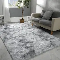 Soft Carpet For Living Room Fluffy Modern Bedroom Bedside Rug Tie-Dyed Grey Indoor Shag Carpets For Kids Nursery Room Home Decor 1