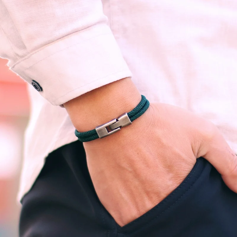 Men Macrame Rope Bracelet Vintage Festival Accessory