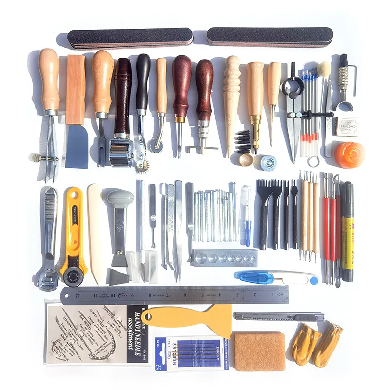 Kit Lavorazione Cuoio 19 Pezzi - Utensili Per Cucito A Mano, Pelle, Fai Da Te - Foto 2