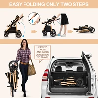 Poussette bébé 3 en 1 paysage haut pour nouveau-né mère enfants Portable chariot pliant luxueux poussette siège de voiture landau de voyage 8