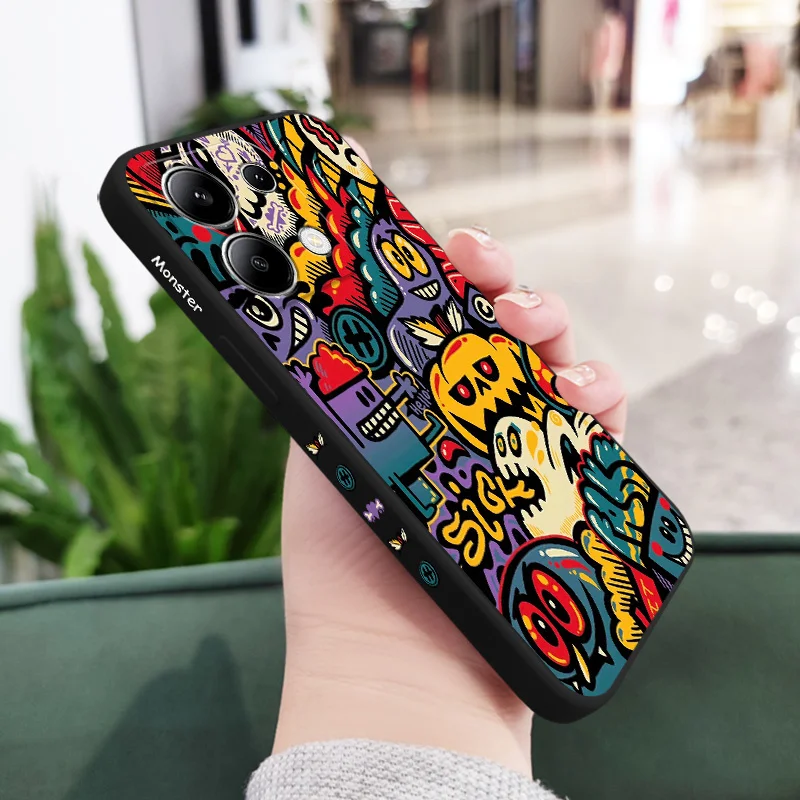 Liquid Silicone Pumpkin Monster Phone Case Cover
