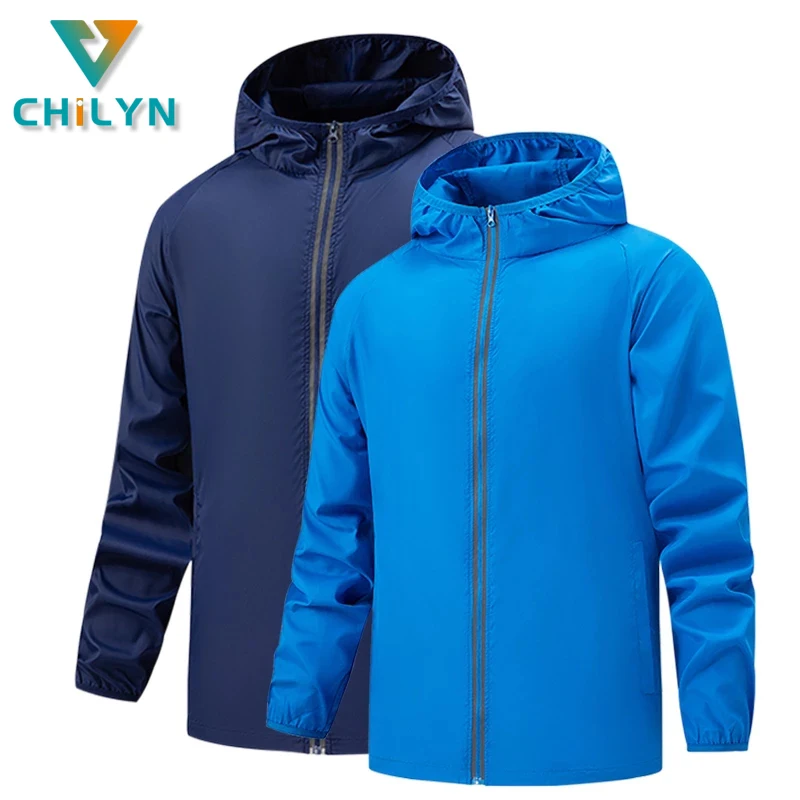 CHILYN Men's Waterproof Hiking Jacket Outdoor Sport Camping Rain Jackets  Women Sun UV Protection Clothes Quick Drying Clothing