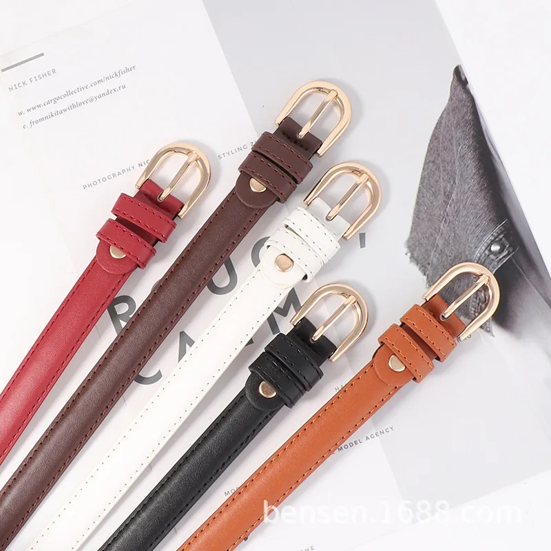 

Новый женский модный кожаный ремень с пряжкой ремни для женщин и мужчин поясной ремень тонкий черный кожаный ремень с пряжкой G12