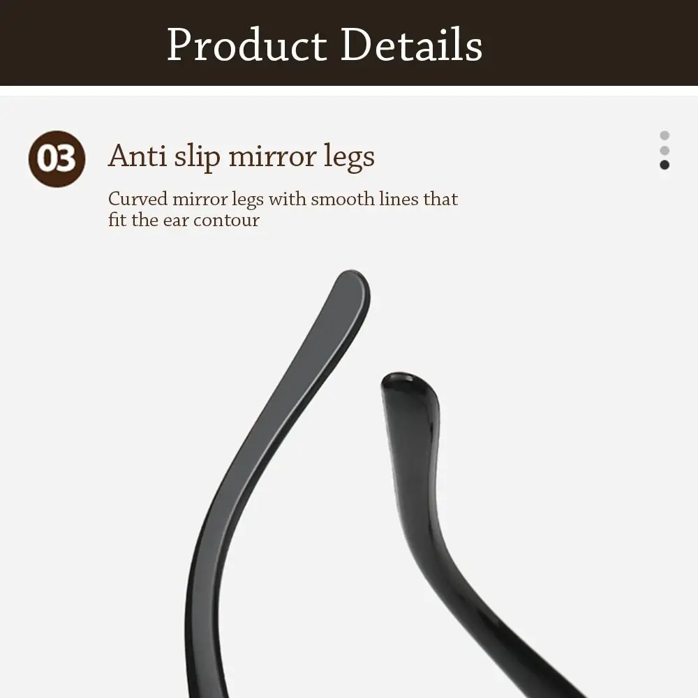 Hochwertige Halbrahmen-Lesebrille für Männer und Frauen, modisch, quadratisch, Computer-Presbyopie-Brille, plus Brillen +1,0 +4,0 – Detail 3