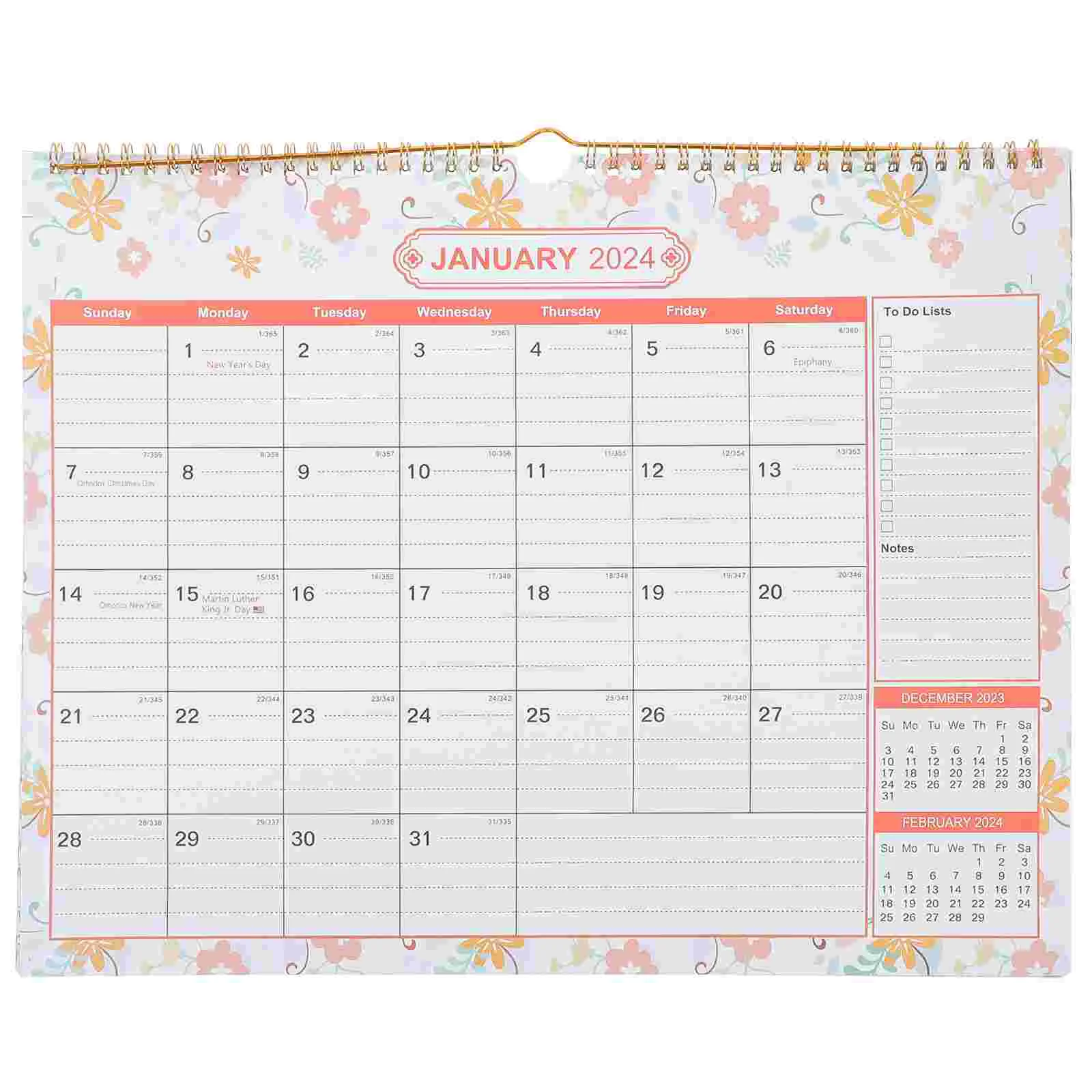 Monthly Calendar Holiday Count Down Calendar English Daily Calendar with Writing Blocks