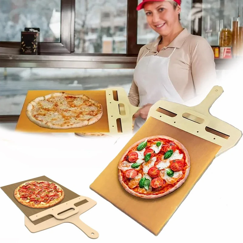 2 PCS Sliding Pizza Shovel Sliding Pizza Peel Kitchen Pizza Tools
