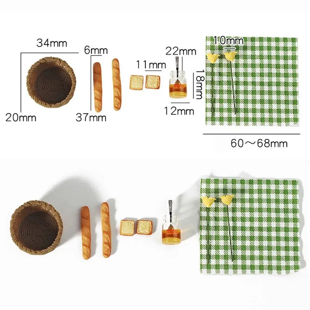 Mini Food For Doll 1 :6 /1: 12 Dollhouse Miniature Bread Basket Simulation Food Model Toys DollHouse Decor Scale Miniatures 6