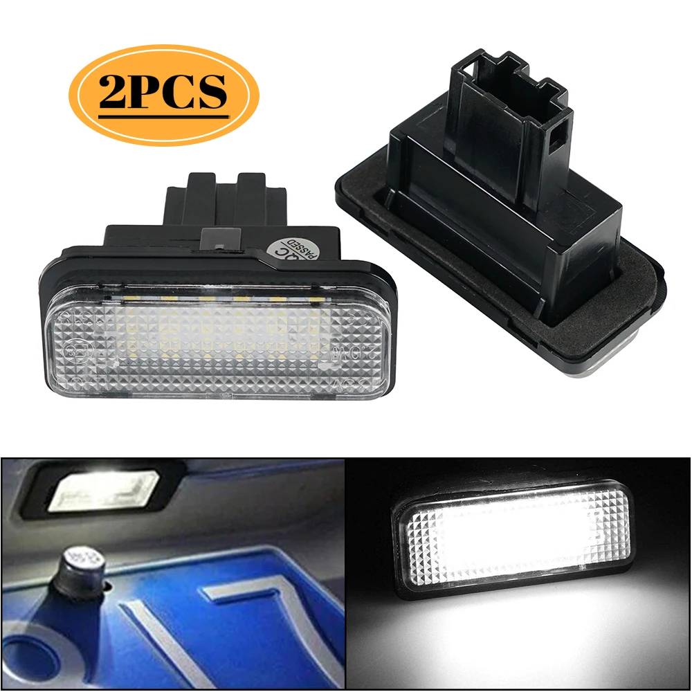 

2Pcs White Number Plate Lamp LED License Plate Light 12V 6500K automobile signal Lamp For Mercedes W203 5D Wagon / W211 / W219