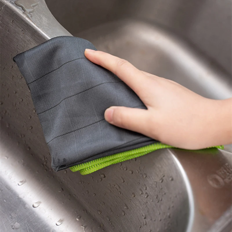 Microfiber Carbon Fiber Cleaning Cloth Reusable for Kitchen Dish Cloth Glass Window Polishing Streak Free Miracle Easy Clean Rag 5