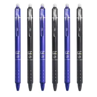 12pcs Press Type Erasable Gel Pens 0.5mm Black/Blue Ink Bullet Washable Handle Magic Refills Rod Super Capacity Ink Writing 5