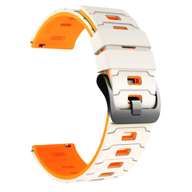 Versatile 22mm Sports Strap Replacement - Durable Rubber Bracelet