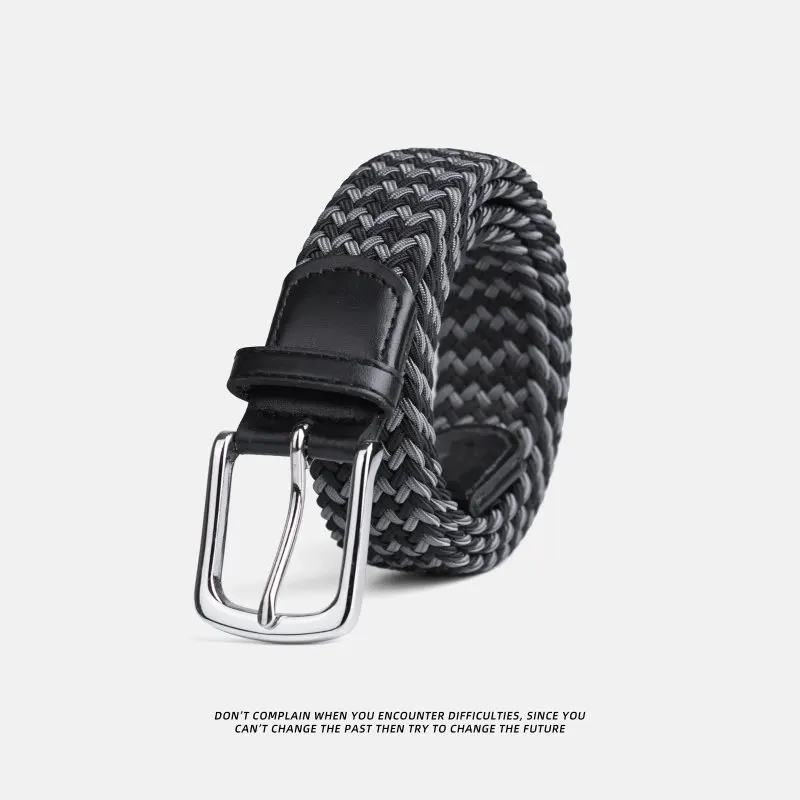 Elastischer Gürtel ohne Loch für Herren; gewebter elastischer Bund für Golfhose – Detail 5