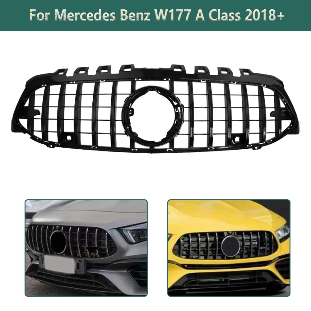 For Mercedes Benz A Class W177 A200 A220 Car Front Bumper GT Mesh Grille Racing Grills Auto Accessories