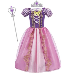 Girls' Princess Costume for Halloween, Birthday, & Pageant - Rapunzel Dress for Kids (DR01 Set 01)