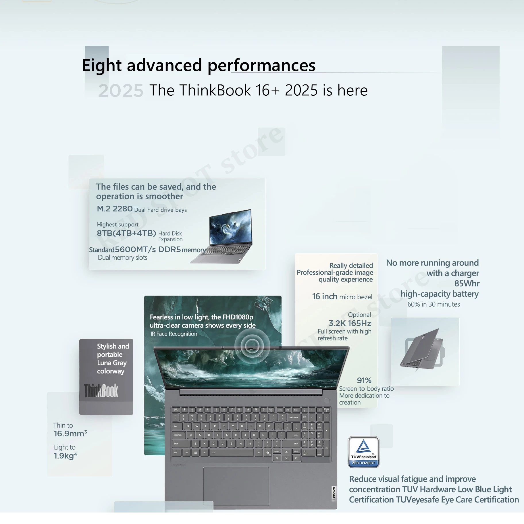 Lenovo ThinkBook 16+  2025 laptop U9 285H ARC 32G+1TB SSD 16'' 3.2K 165Hz 2