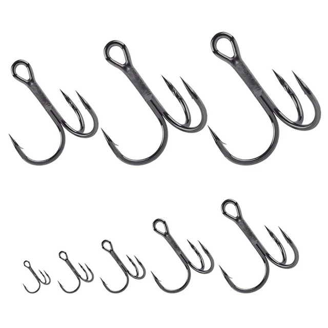 50Pcs Black Nickel Super Sharp Fishhooks Treble Fishing Barbed Hooks High  Carbon Steel Matte Tin Hooks Durable Fishing Tackle - AliExpress