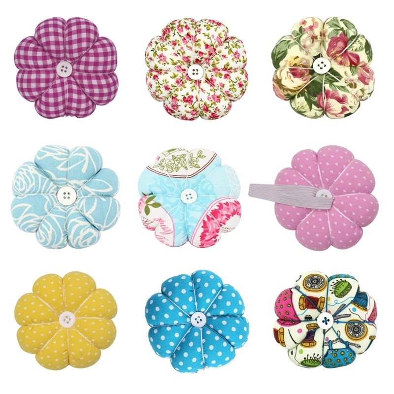 

Household Sewing Pin Cushion Pumpkin Shaped Pin Cushion with Wrist Band Useful Sewing Tools Gifts for Mother Grandmother
