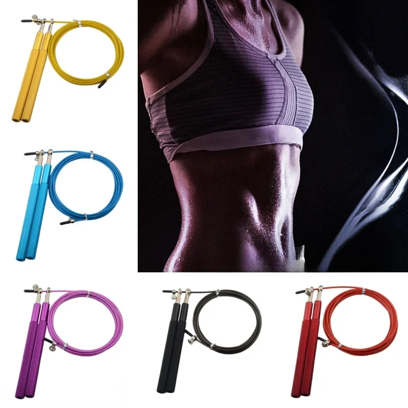 

Стальной трос для взрослых, Скакалка для похудения, скакалка 3 м, регулируемая длина, подшипник, Скакалка для скорости, оборудование для спортзала для дома