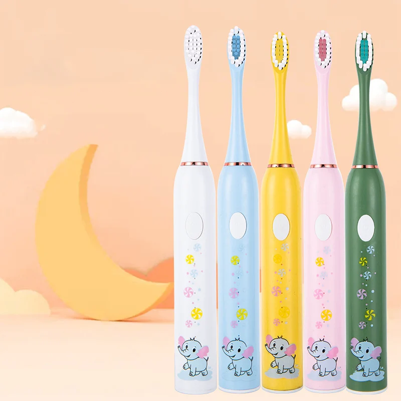 Sonic Children's Electric Toothbrush Kids 3 To 15 Years Old Oral Care Cartoon Animal Pattern Elephant USB Charging Tooth Brush mohamm 1pc cartoon spiral usb protector charging cable saver silicone bobbin winder for cell phone