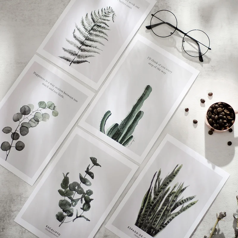 Nordic Ins Green Plants Decorative Card Minimalism Magazine Product Photo Props Background Home Decor Aesthetic Card 5 Sheets nordic ins green plants decorative card minimalism magazine product photo props background home decor aesthetic card 5 sheets